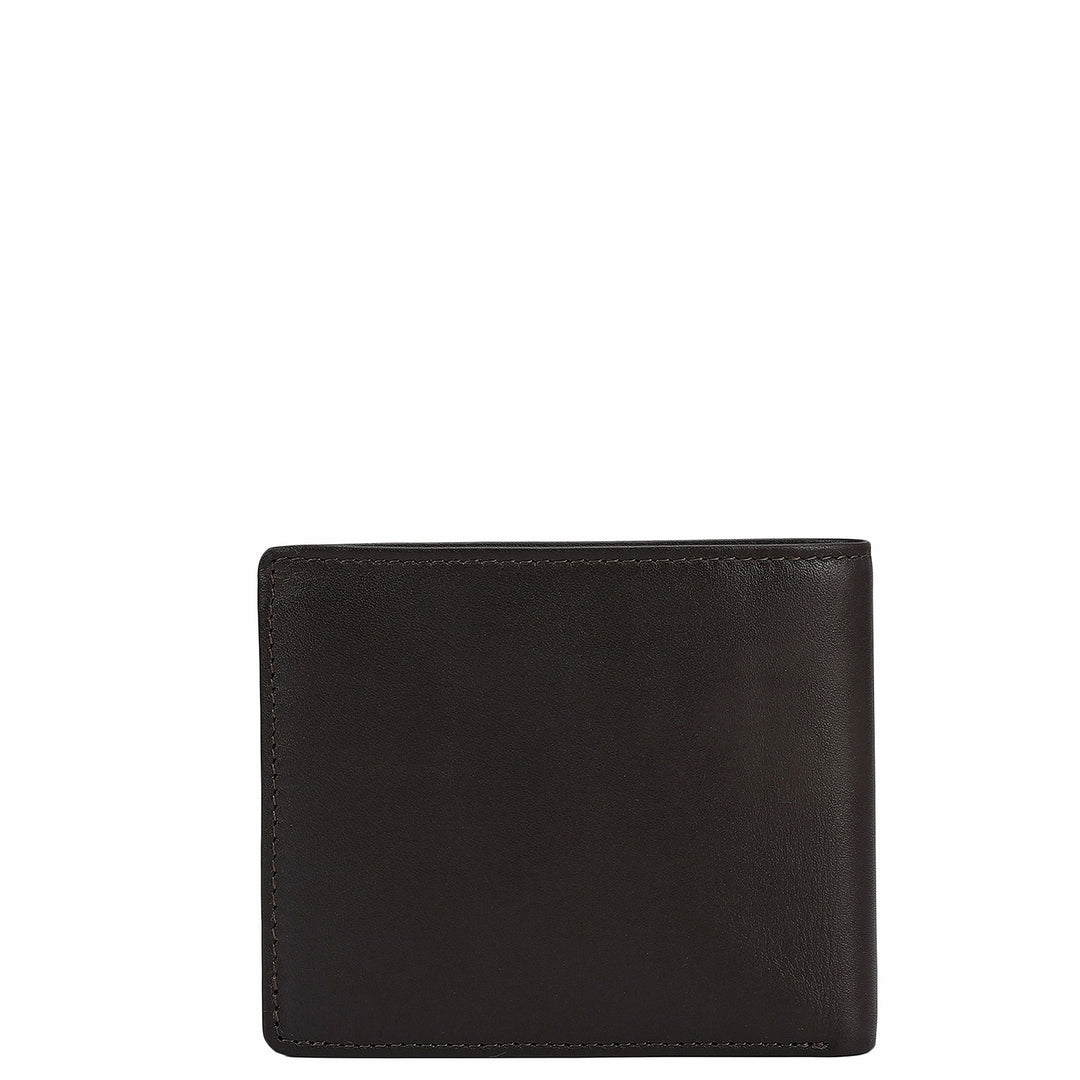 Brown Plain Leather Mens Wallet & Belt Gift Set