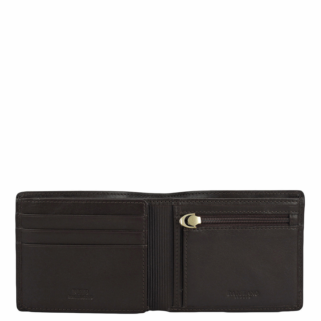 Brown Plain Leather Mens Wallet & Belt Gift Set