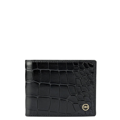 Black Croco Leather Mens Wallet & Belt Gift Set