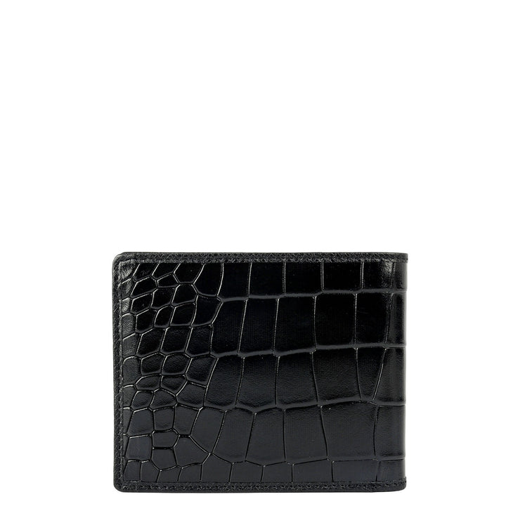 Black Croco Leather Mens Wallet & Belt Gift Set