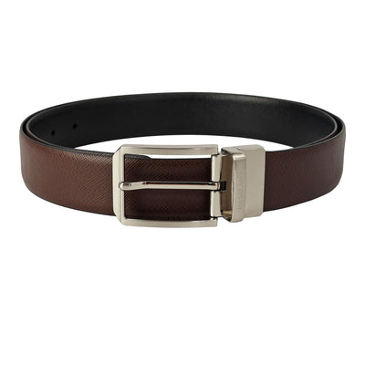 Chocolate Saffiano Franzy Mens Wallet & Belt Gift Set