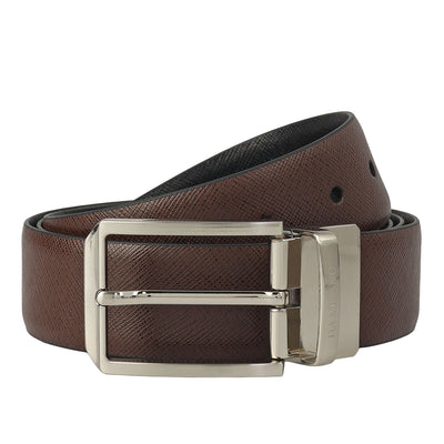 Chocolate Saffiano Franzy Mens Wallet & Belt Gift Set