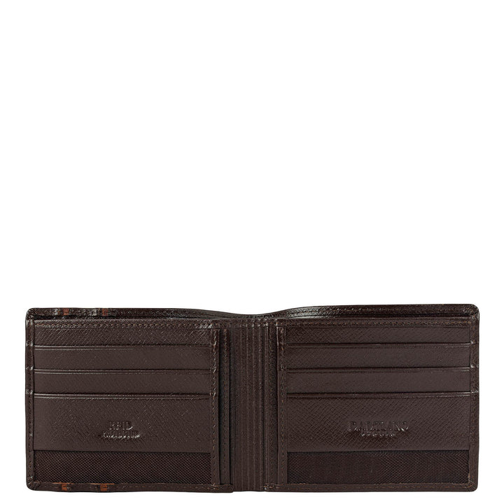 Chocolate Saffiano Franzy Mens Wallet & Belt Gift Set