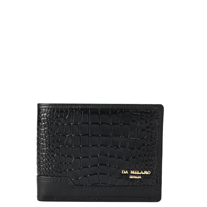 Black Croco Leather Mens Wallet & Belt Gift Set