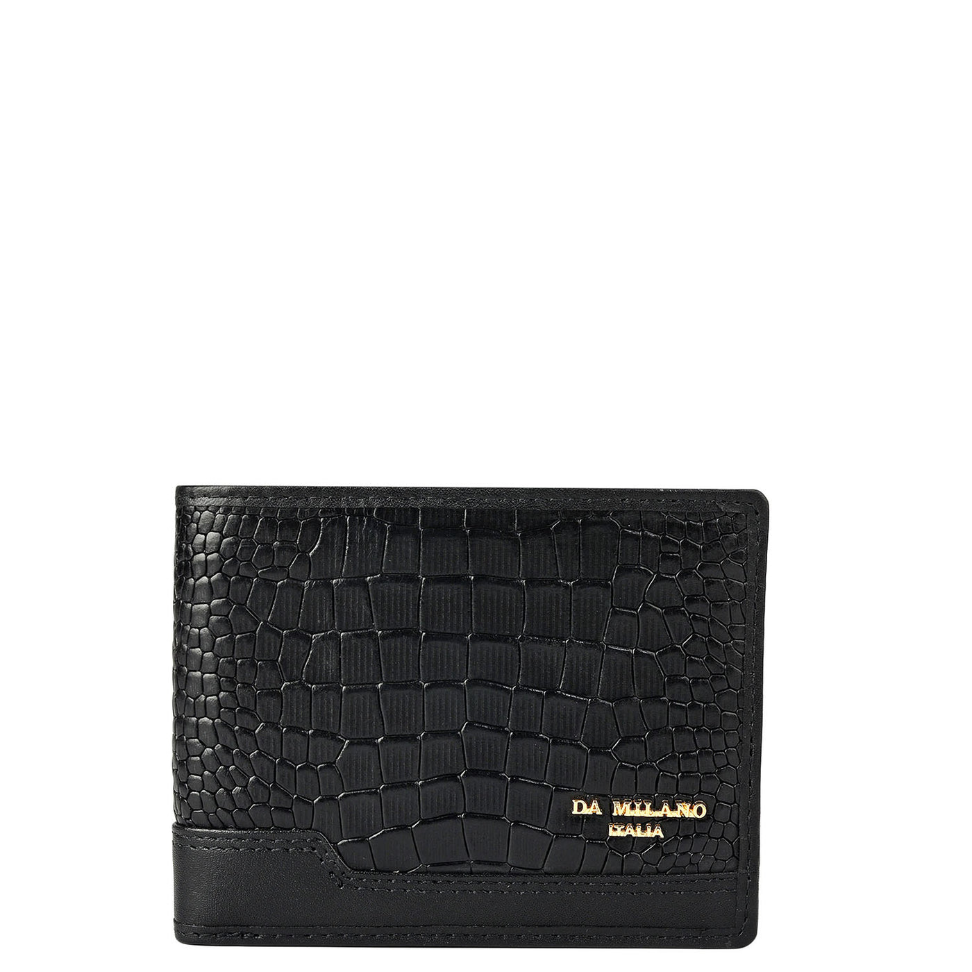 Black Croco Leather Mens Wallet & Belt Gift Set