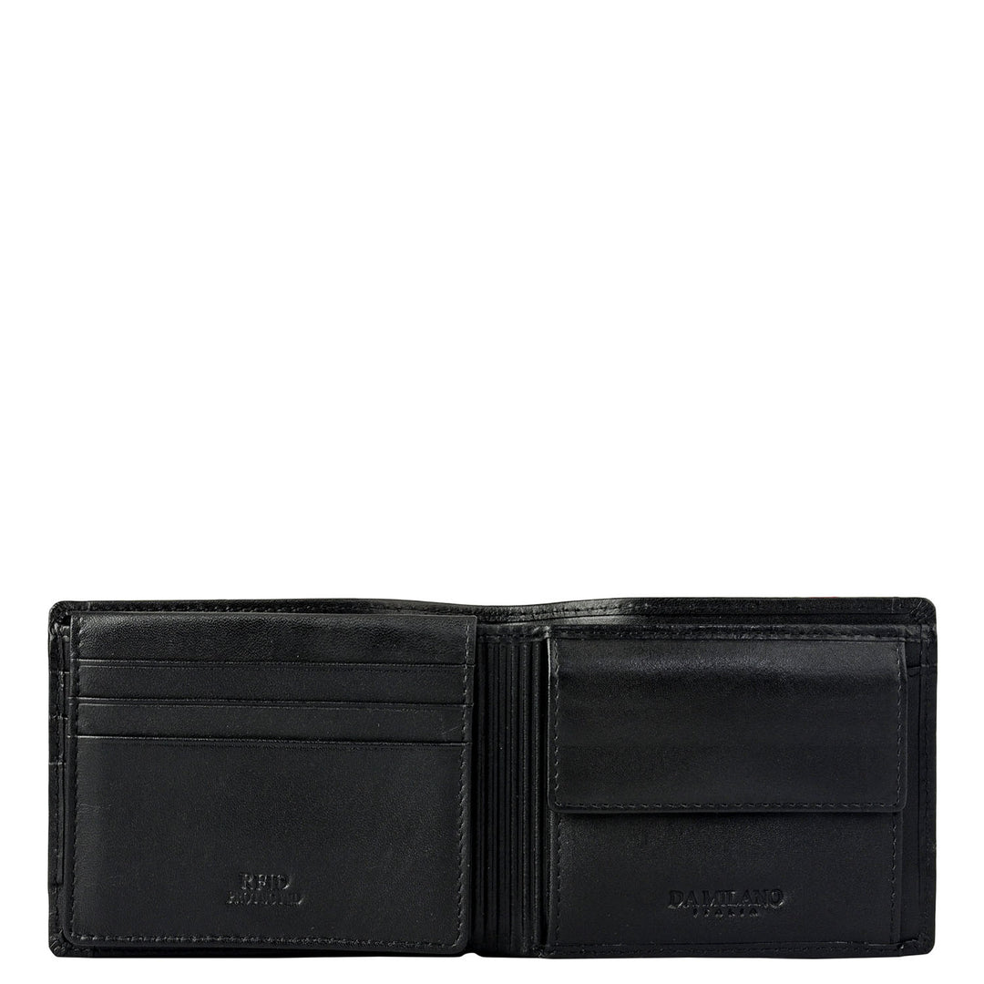 Black Croco Leather Mens Wallet & Belt Gift Set