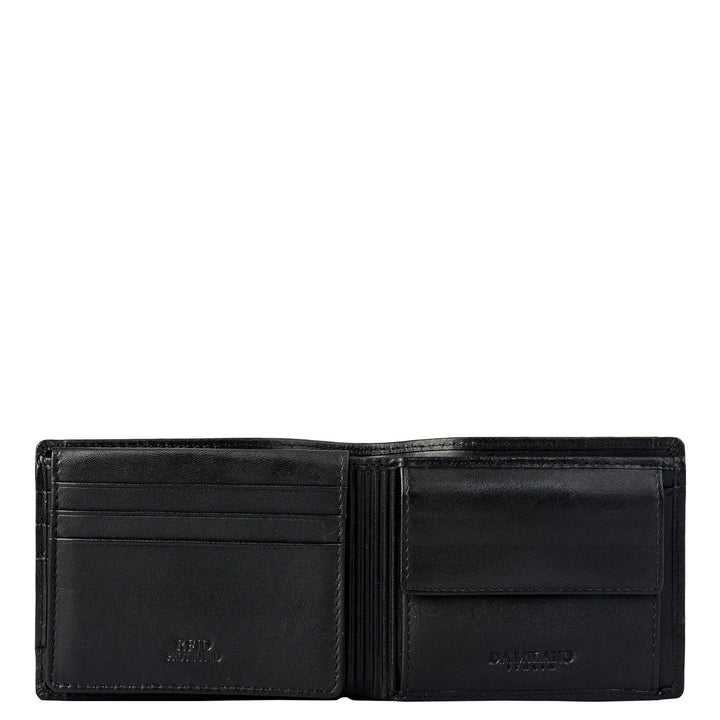 Black Croco Leather Mens Wallet & Belt Gift Set