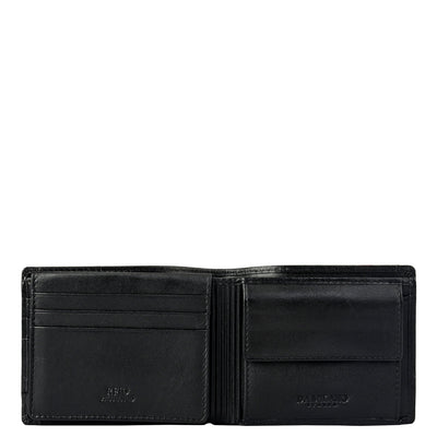 Black Croco Leather Mens Wallet & Belt Gift Set