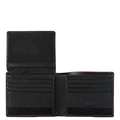 Black Saffiano Franzy Leather Mens Wallet & Belt Gift Set