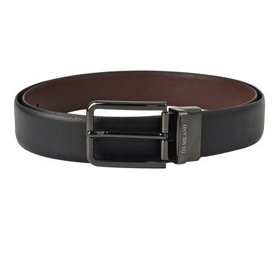 Black Saffiano Franzy Leather Mens Wallet & Belt Gift Set