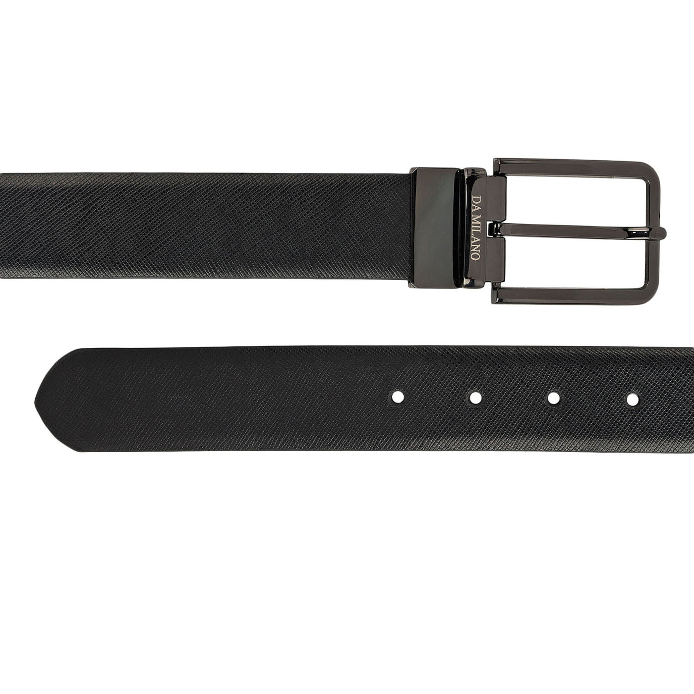 Black Saffiano Franzy Leather Mens Wallet & Belt Gift Set
