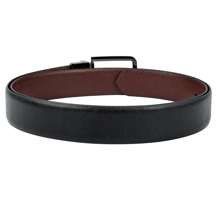 Black Saffiano Franzy Leather Mens Wallet & Belt Gift Set