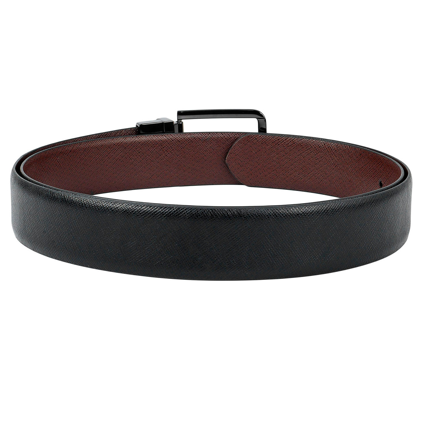 Black Saffiano Franzy Leather Mens Wallet & Belt Gift Set