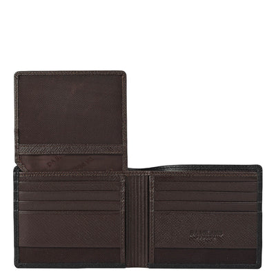 Chocolate Saffiano Franzy Leather Mens Wallet & Belt Gift Set