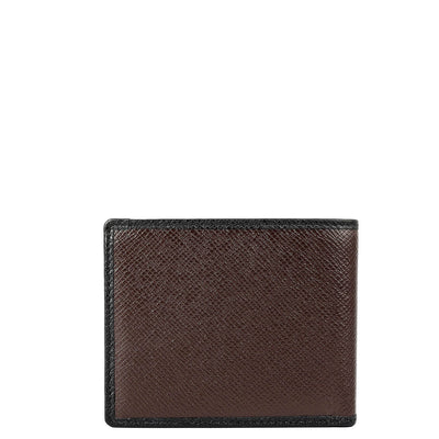 Chocolate Saffiano Franzy Leather Mens Wallet & Belt Gift Set