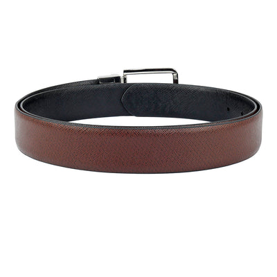 Chocolate Saffiano Franzy Leather Mens Wallet & Belt Gift Set