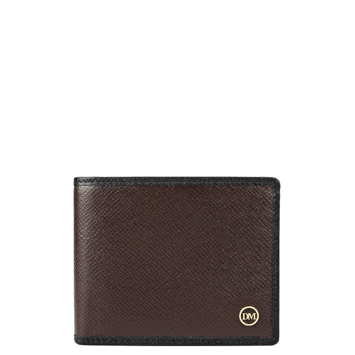 Chocolate Saffiano Franzy Leather Mens Wallet & Belt Gift Set