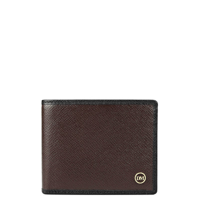 Chocolate Saffiano Franzy Leather Mens Wallet & Belt Gift Set