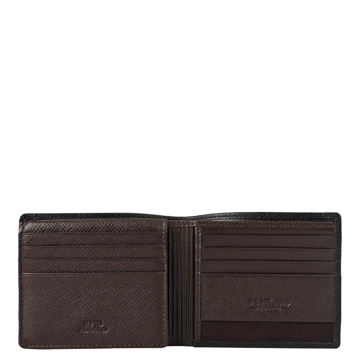 Chocolate Saffiano Franzy Leather Mens Wallet & Belt Gift Set