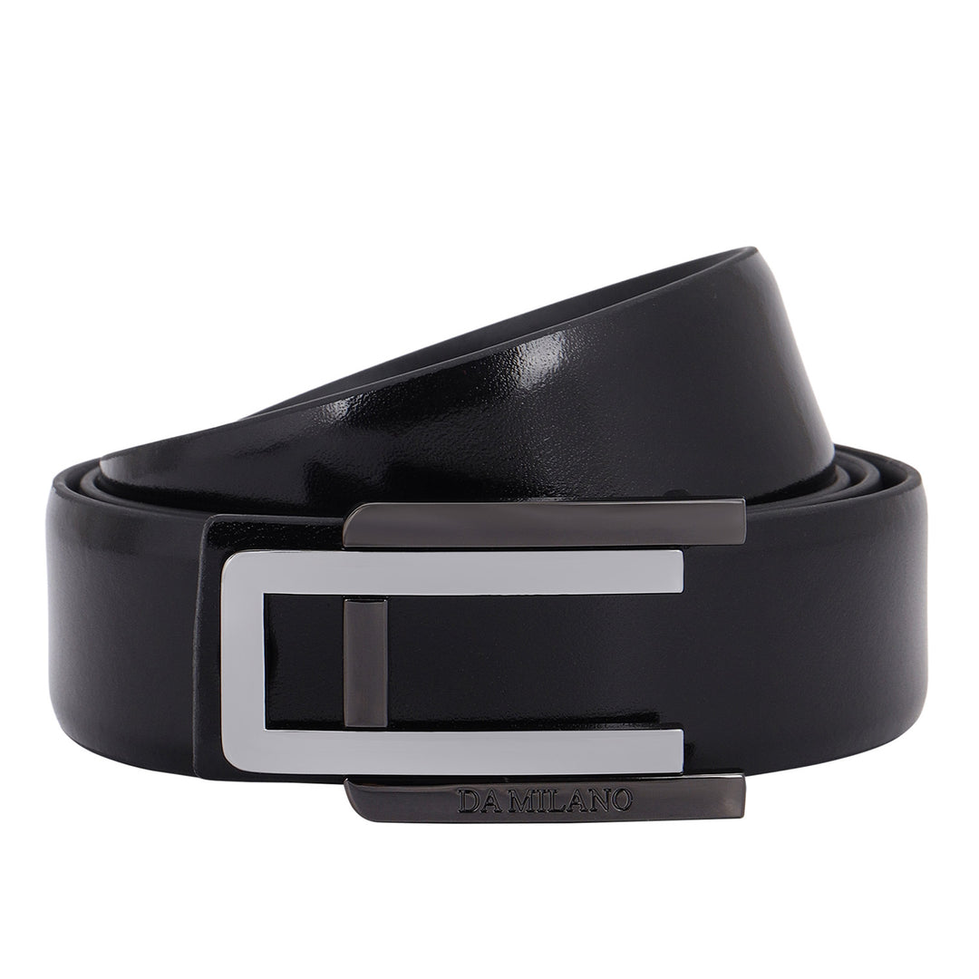 Plain Leather Men's Gift Set - Black