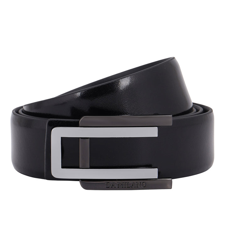 Plain Leather Men's Gift Set - Black