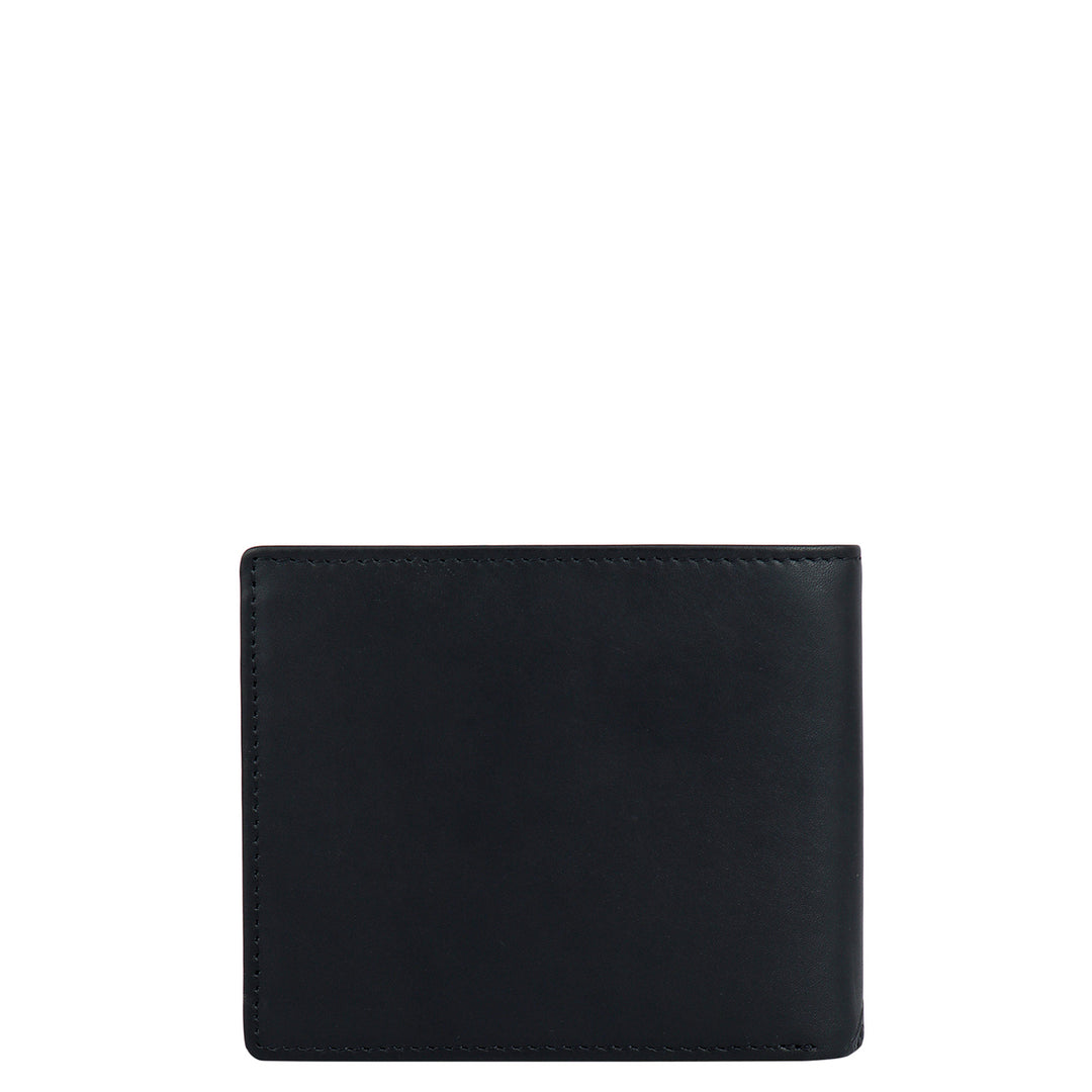 Black Plain Leather Mens Wallet & Belt Gift Set