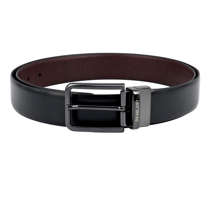 Black Plain Leather Mens Wallet & Belt Gift Set