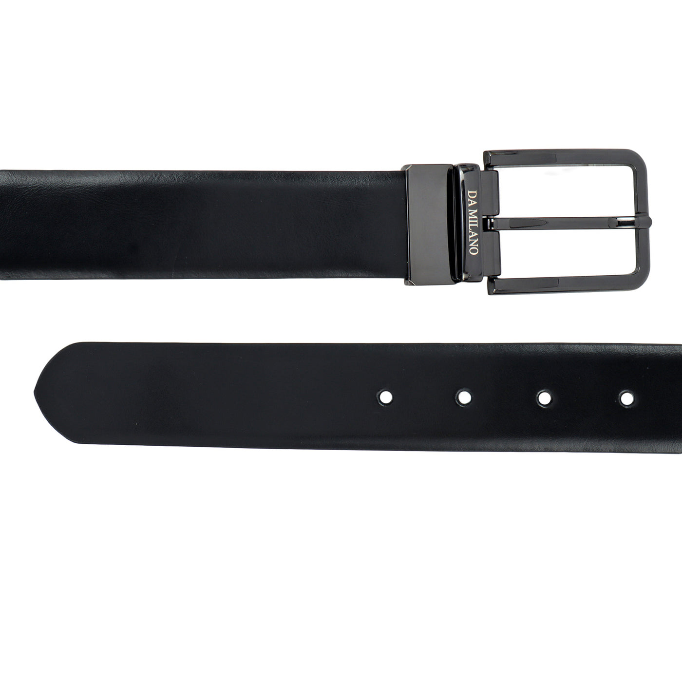 Black Plain Leather Mens Wallet & Belt Gift Set