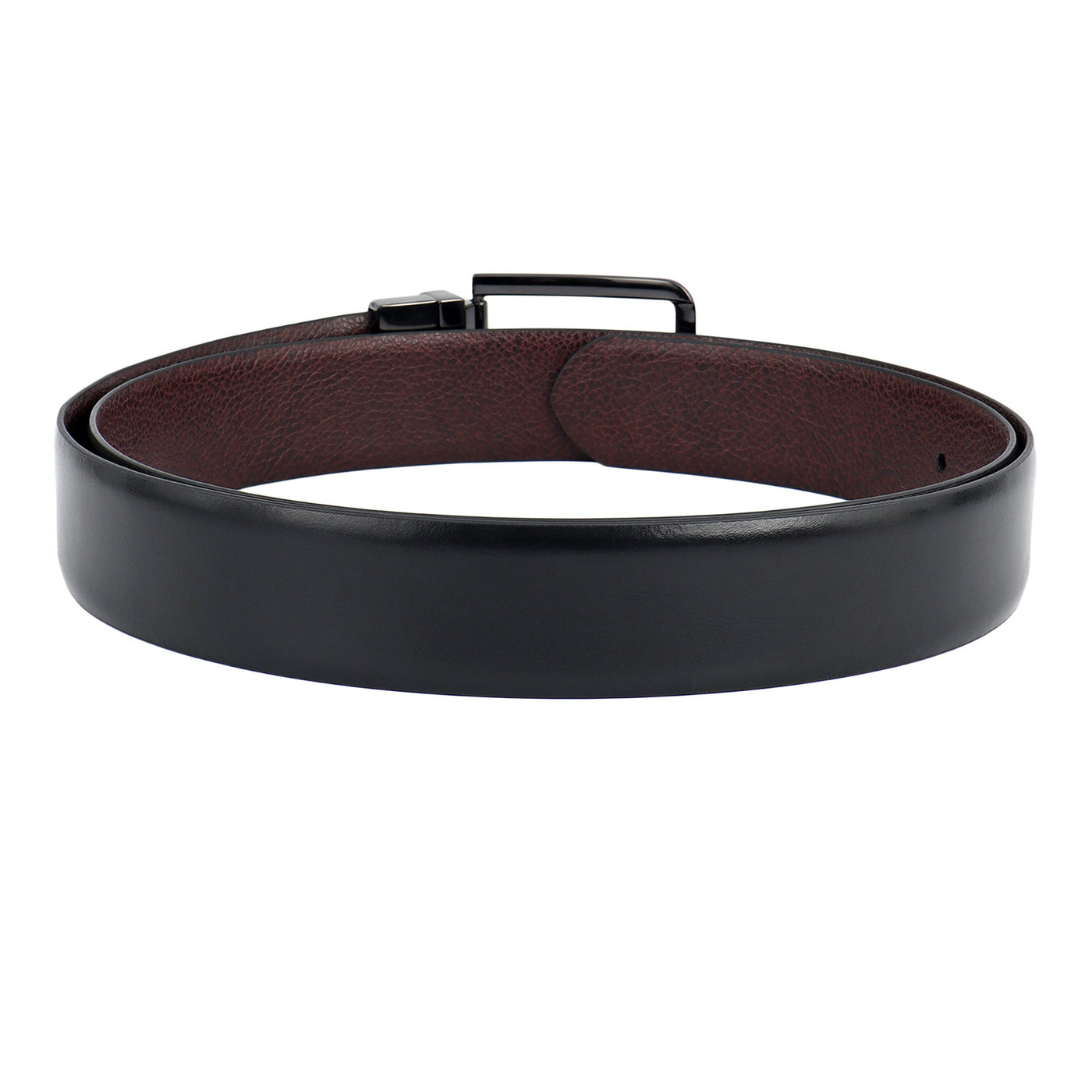 Black Plain Leather Mens Wallet & Belt Gift Set