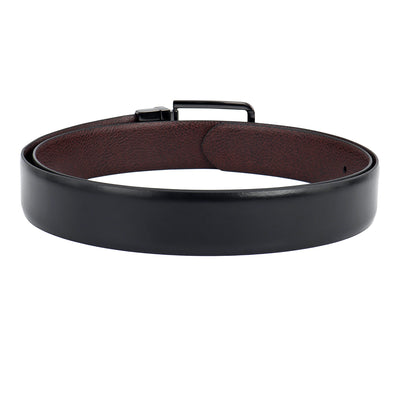 Black Plain Leather Mens Wallet & Belt Gift Set