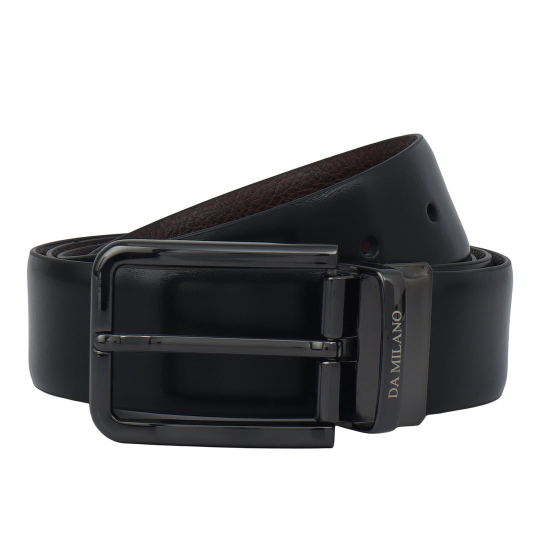 Black Plain Leather Mens Wallet & Belt Gift Set