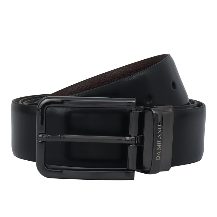 Black Plain Leather Mens Wallet & Belt Gift Set