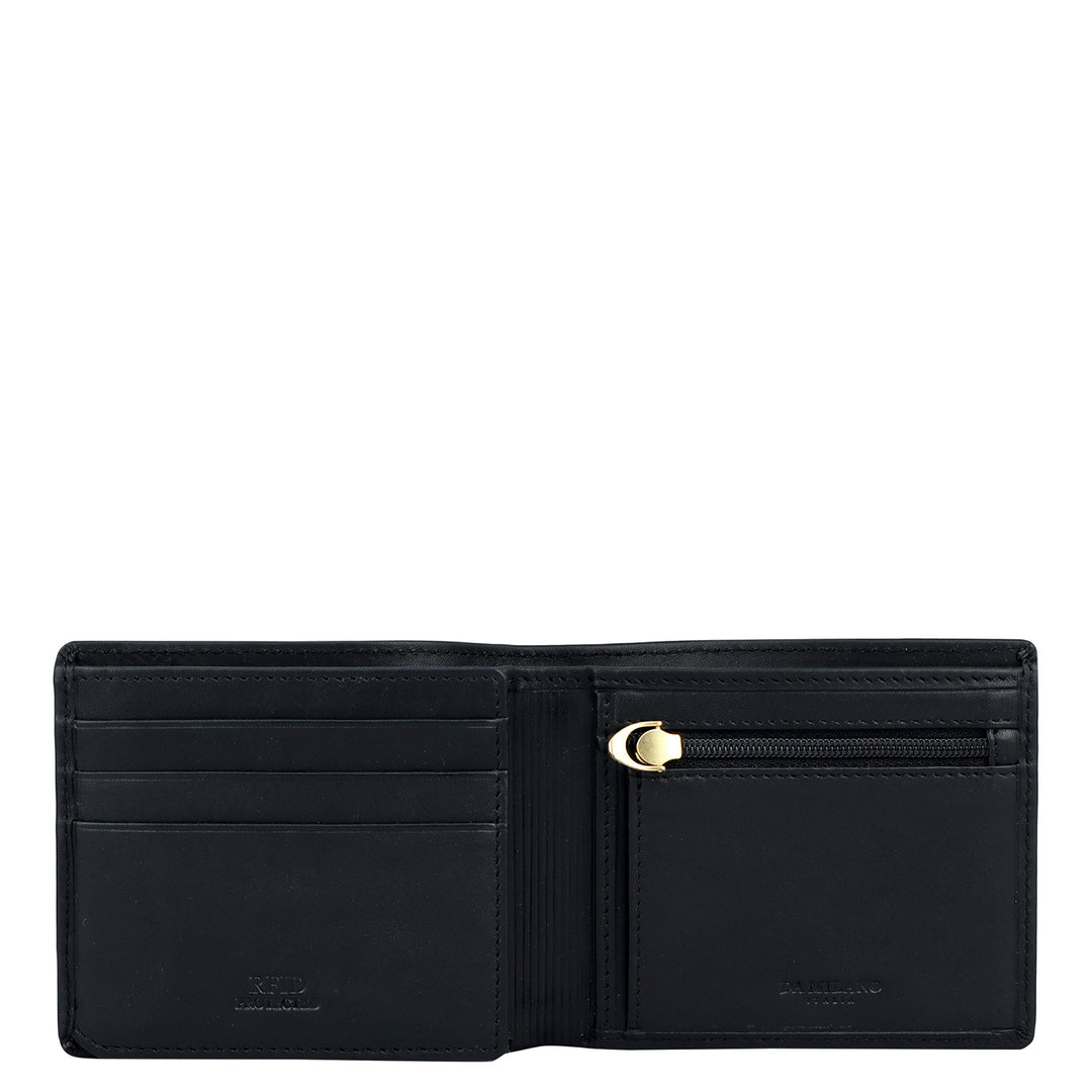 Black Plain Leather Mens Wallet & Belt Gift Set