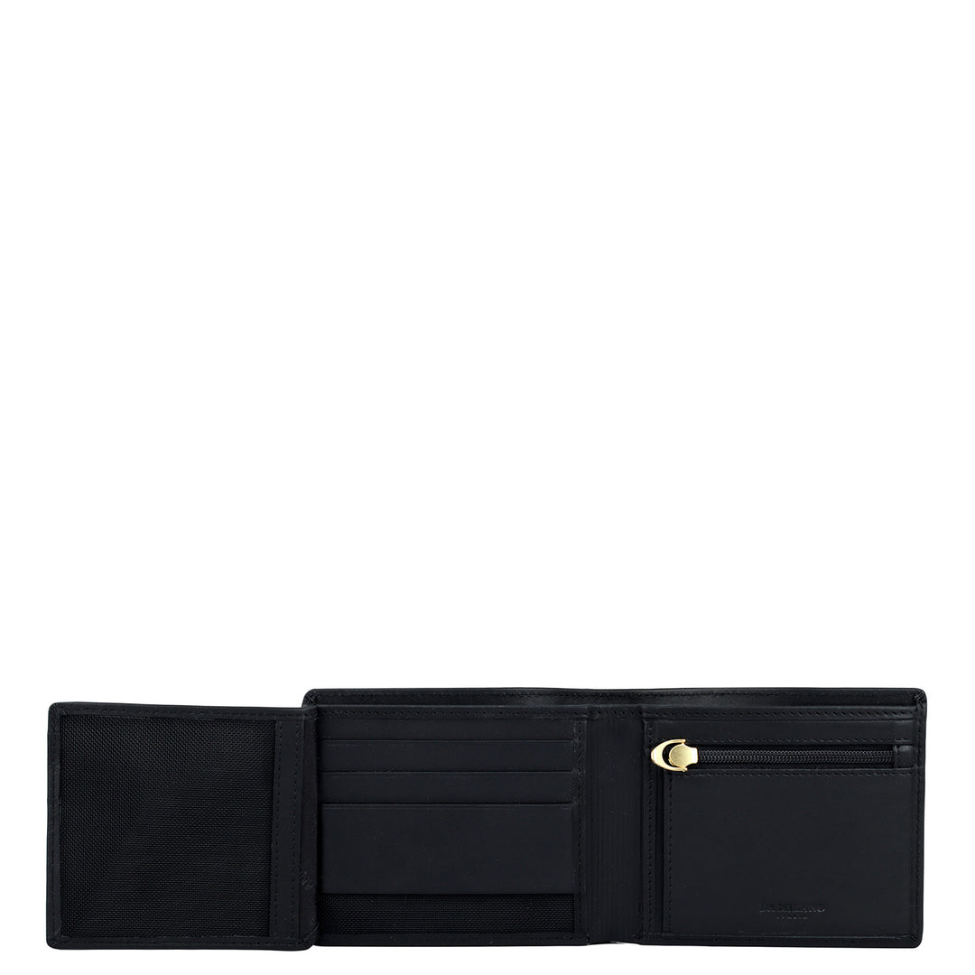 Black Plain Leather Mens Wallet & Belt Gift Set