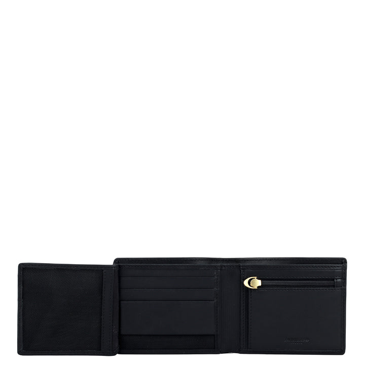 Black Plain Leather Mens Wallet & Belt Gift Set