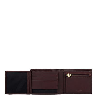 Brown Plain Leather Mens Wallet & Belt Gift Set