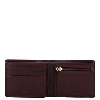 Brown Plain Leather Mens Wallet & Belt Gift Set