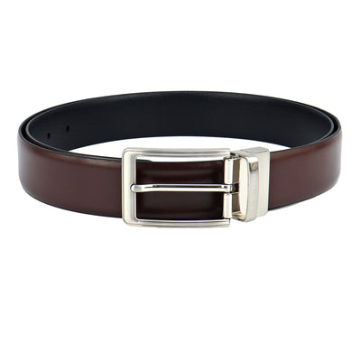 Brown Plain Leather Mens Wallet & Belt Gift Set