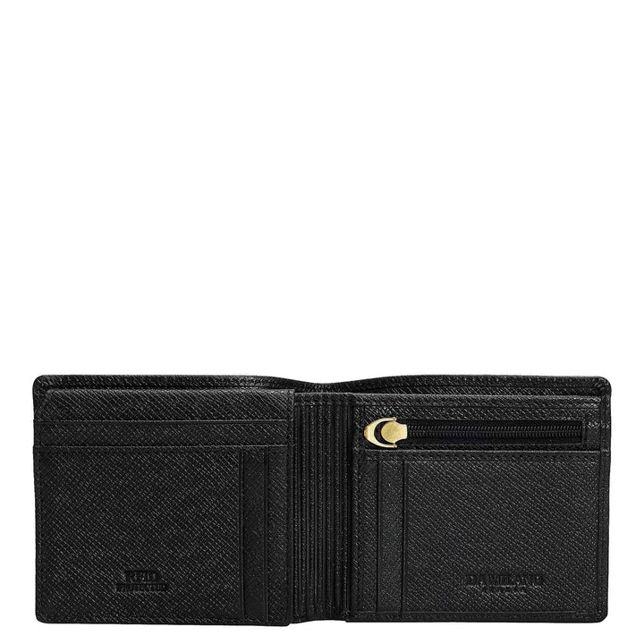 Black Saffiano Franzy Leather Mens Wallet & Belt Gift Set