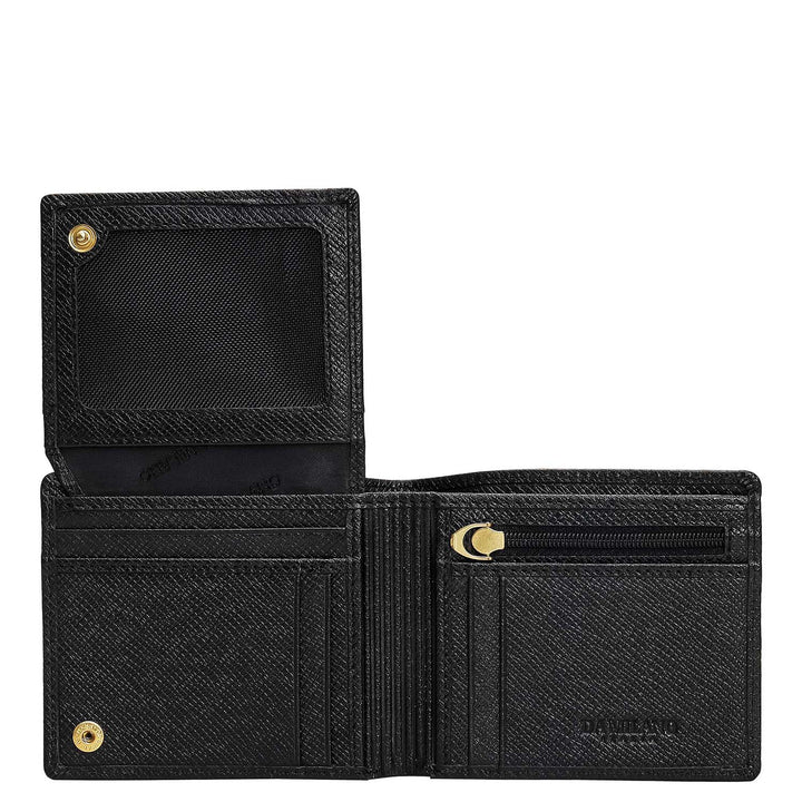 Black Saffiano Franzy Leather Mens Wallet & Belt Gift Set