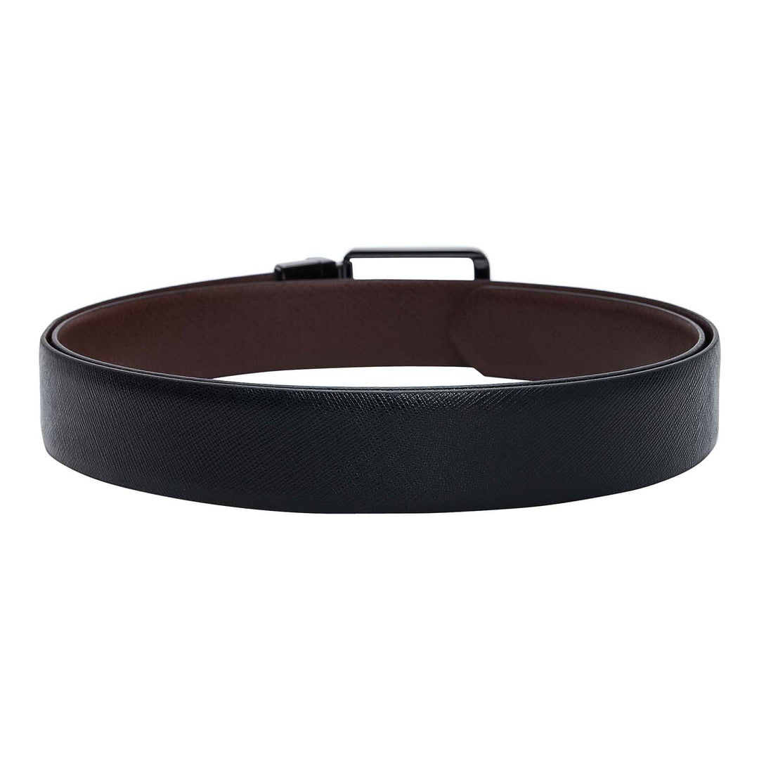 Black Saffiano Franzy Leather Mens Wallet & Belt Gift Set