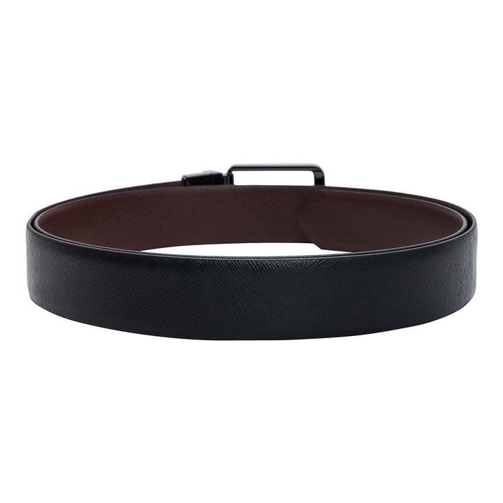 Black Saffiano Franzy Leather Mens Wallet & Belt Gift Set