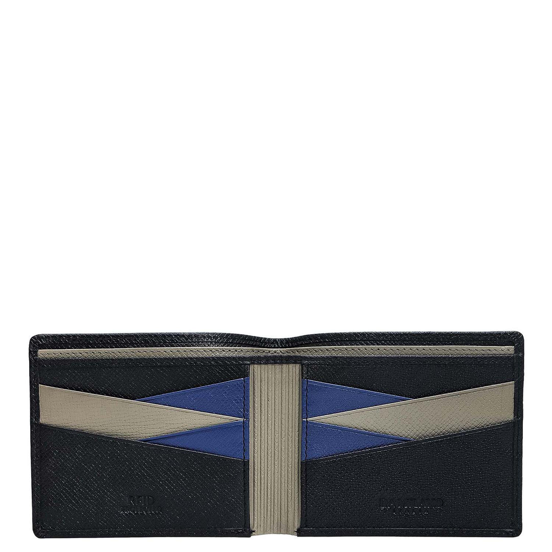 Black Saffiano Franzy Leather Mens Wallet & Belt Gift Set