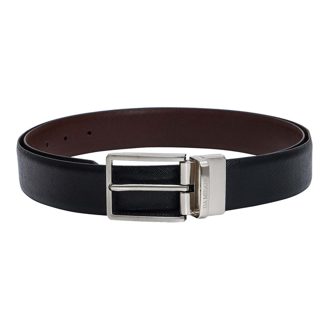 Black Saffiano Franzy Leather Mens Wallet & Belt Gift Set