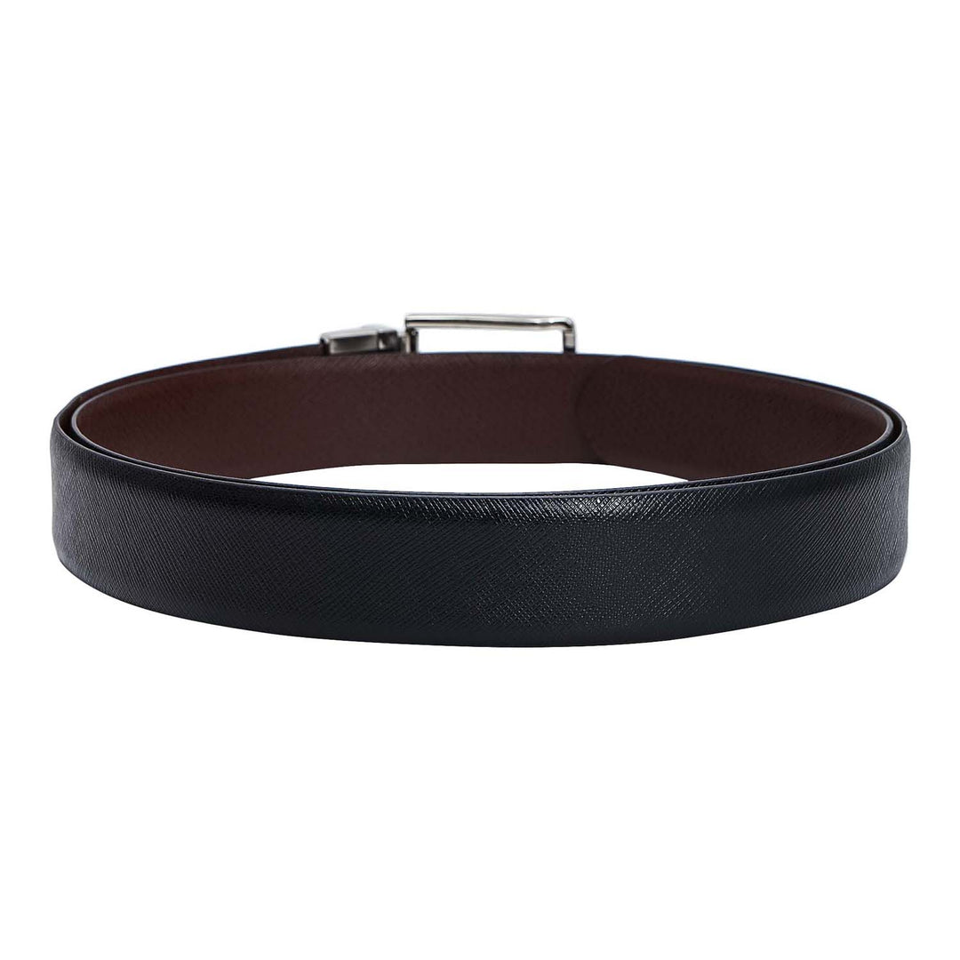 Black Saffiano Franzy Leather Mens Wallet & Belt Gift Set