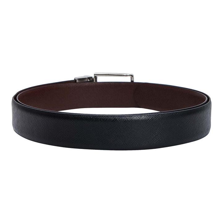 Black Saffiano Franzy Leather Mens Wallet & Belt Gift Set