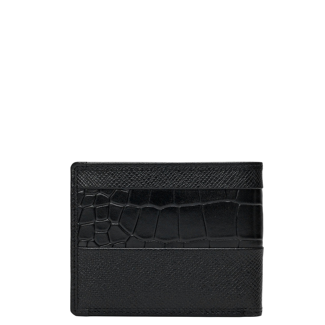 Black Croco Franzy Leather Mens Wallet & Belt Gift Set