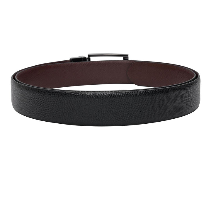 Black Saffiano Franzy Leather Mens Wallet & Belt Gift Set