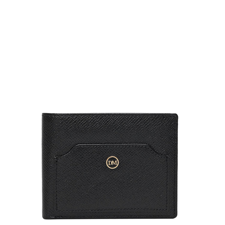 Black Saffiano Franzy Leather Mens Wallet & Belt Gift Set