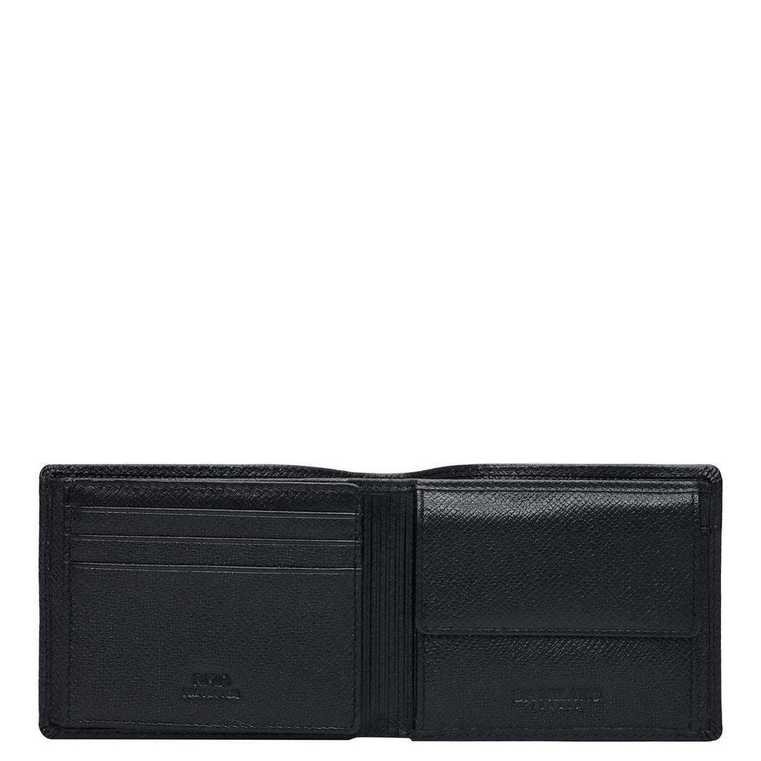 Black Saffiano Franzy Leather Mens Wallet & Belt Gift Set